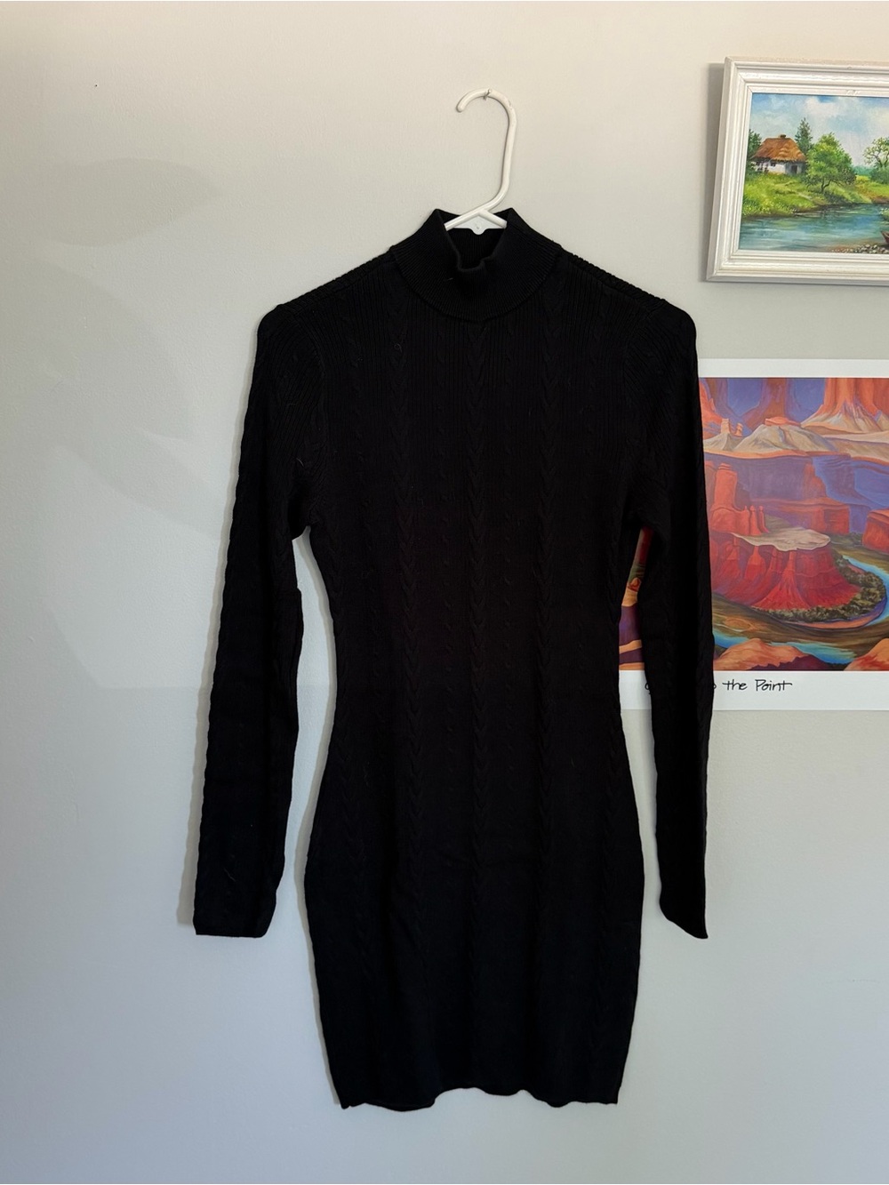 Abercrombie & Fitch Black Long Sleeve Mock Neck Sweater Dress